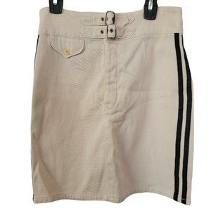 Ralph Lauren Vintage Blue Beige Striped Skirt Womens 4